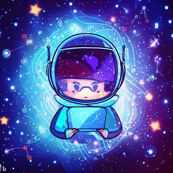 Web programmer in space, image created by Bing AI